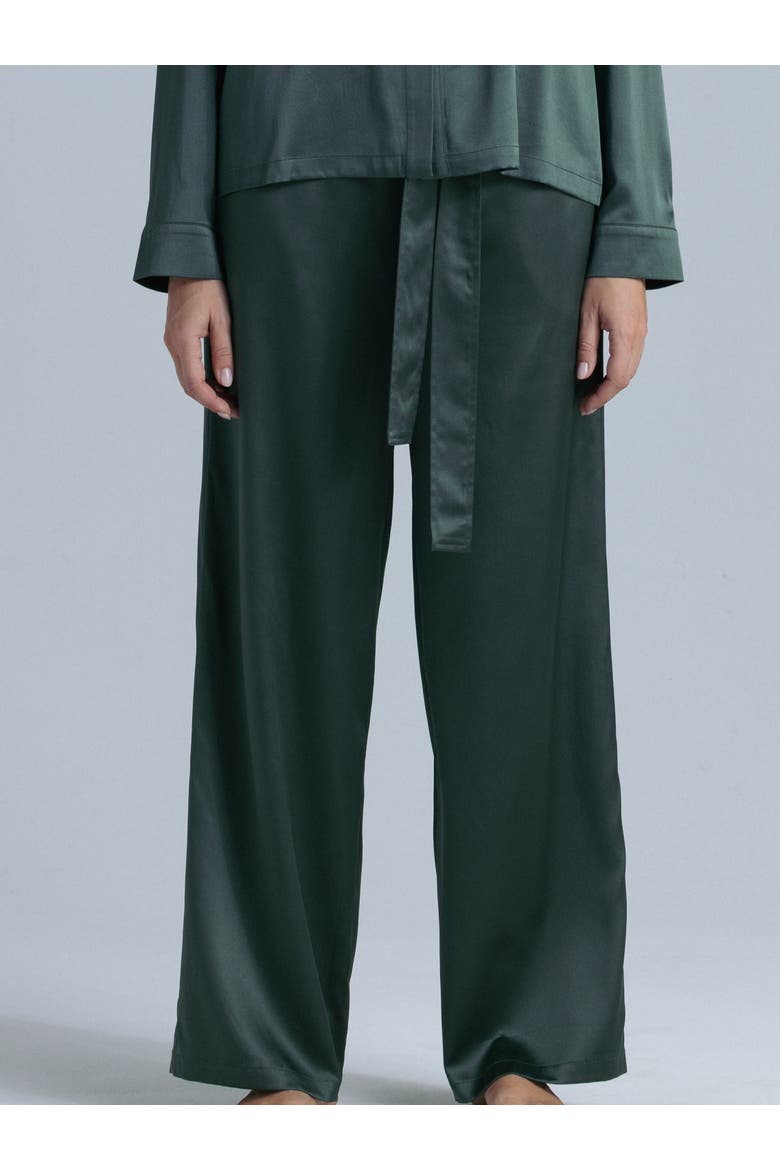 Silk Pajama Pants, Main, color, Rich Green