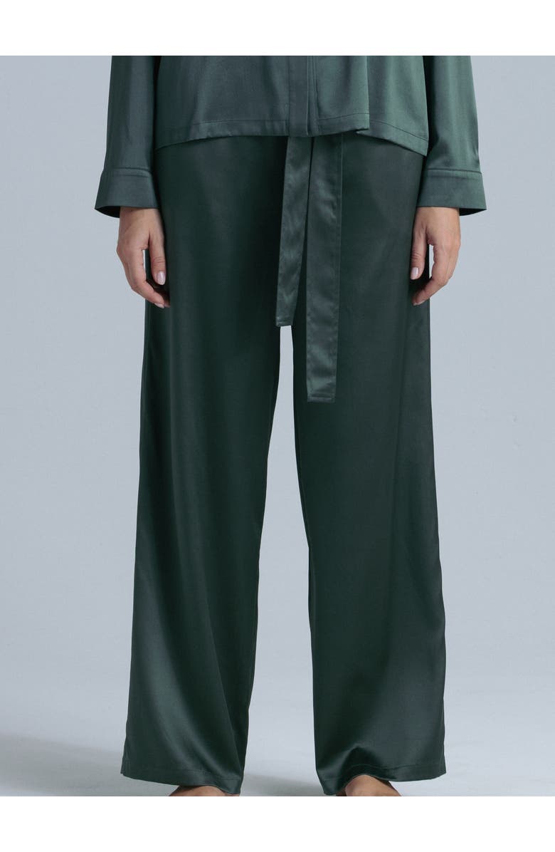 Alas Silk Pajama Pants, Main, color, Rich Green