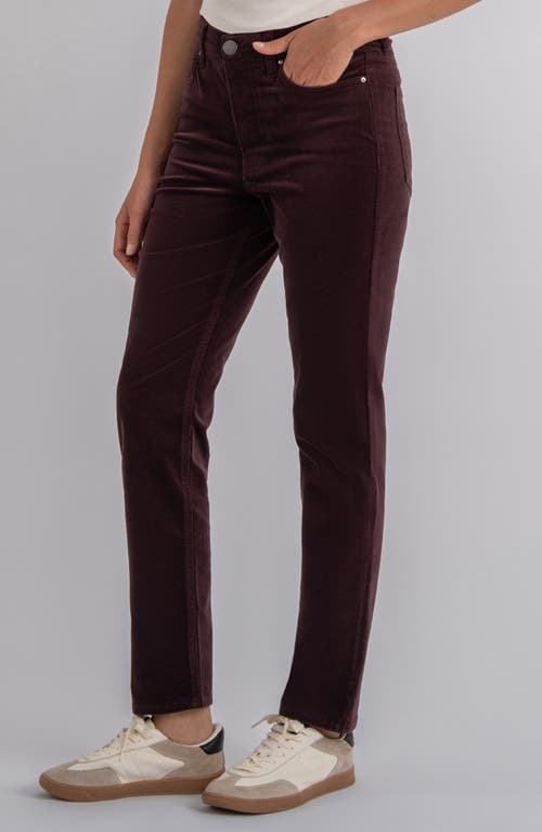 Kut From The Kloth Rachael High Waist Corduroy Mom Jeans In Burgundy