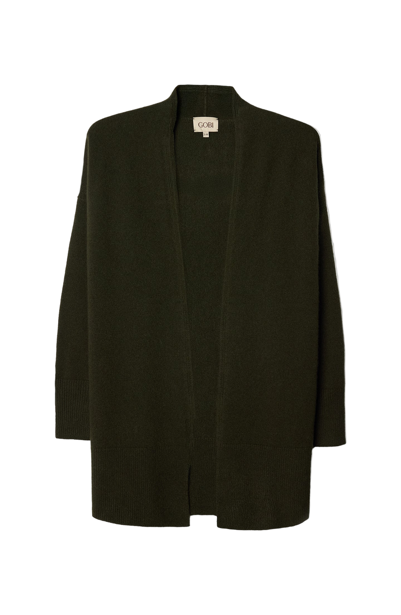 Gobi Cashmere Luxurious Open-Front Cardigan, Main, color, Capulet Olive
