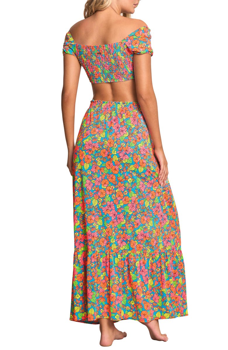 Maaji Poppy Athena Cover-Up Knot Top & Maxi Skirt, Alternate, color,