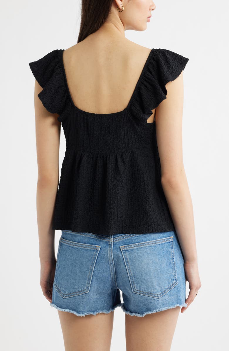 BP. Flutter Sleeve Top, Alternate, color, Black