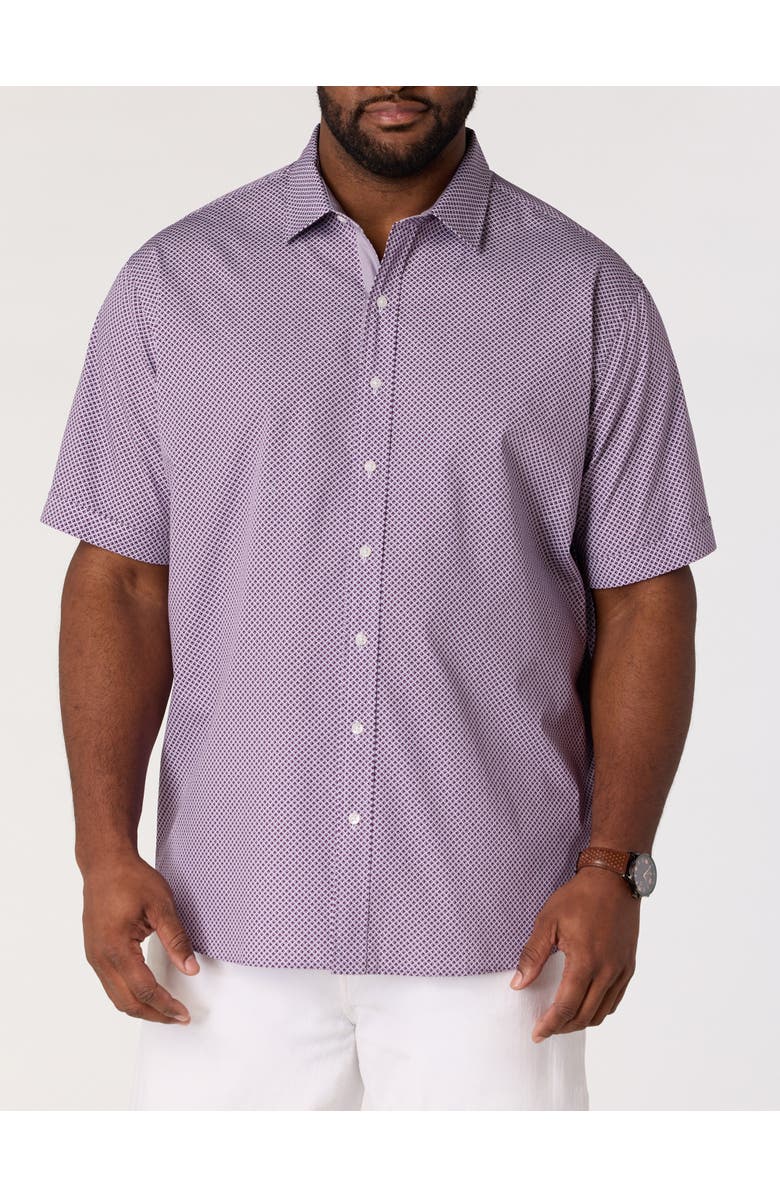 Synrgy by DXL Big & Tall Micro Print Sport Shirt V2, Main, color, Purple