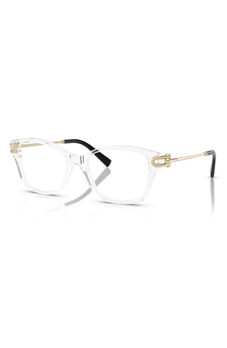 Tiffany & Co. Universal Fit 53mm Rectangular Optical Glasses, Alternate, color, Crystal/ Demo Lens