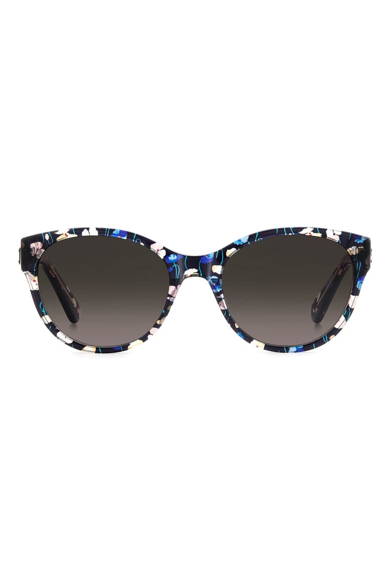 jonnie 53mm cat eye sunglasses, Main, color, BLACK GREEN / BROWN SF