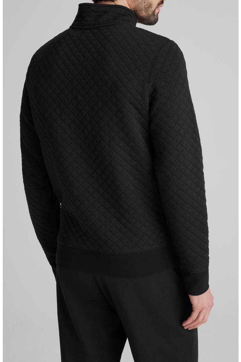Quilted Quarter Zip Top, Alternate, color, BLACK