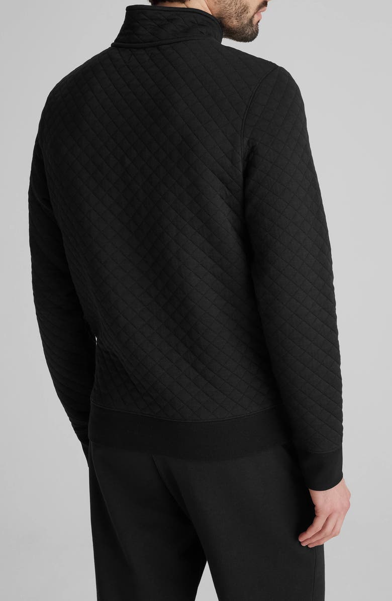 Tommy John Quilted Quarter Zip Top, Alternate, color, Black