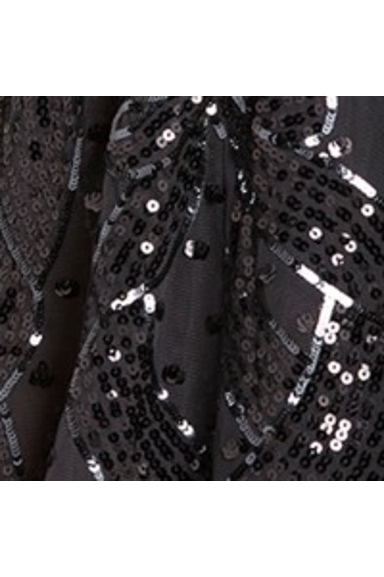 Sequin Ribbon Hooded Cape, Alternate, color, Graphite