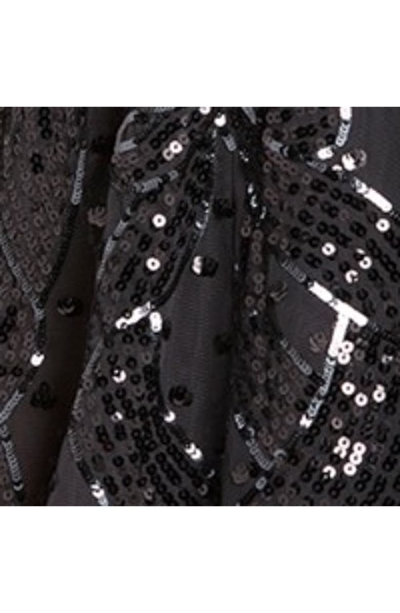 Needle & Thread Sequin Ribbon Hooded Cape, Alternate, color, Graphite