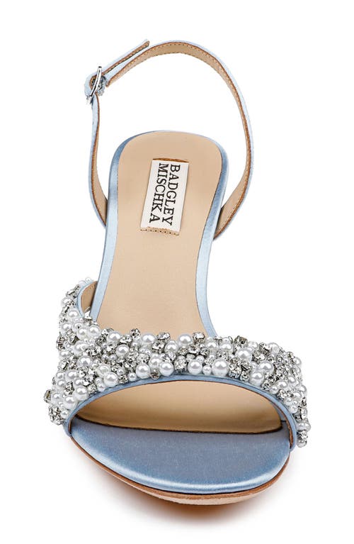 Badgley Mischka Collection Jenesis Slingback Sandal In Azure Blue Satin