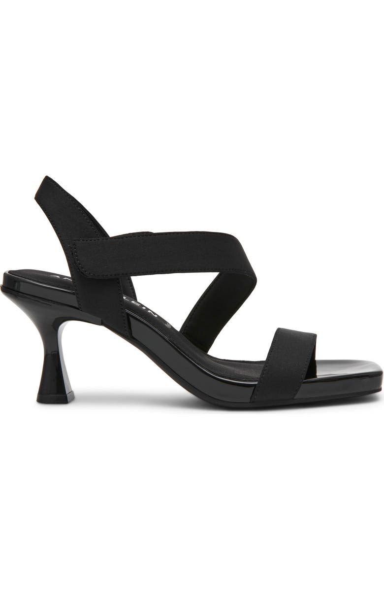 Anne Klein Justin Kitten Heel Sandal, Alternate, color, Black Stretch