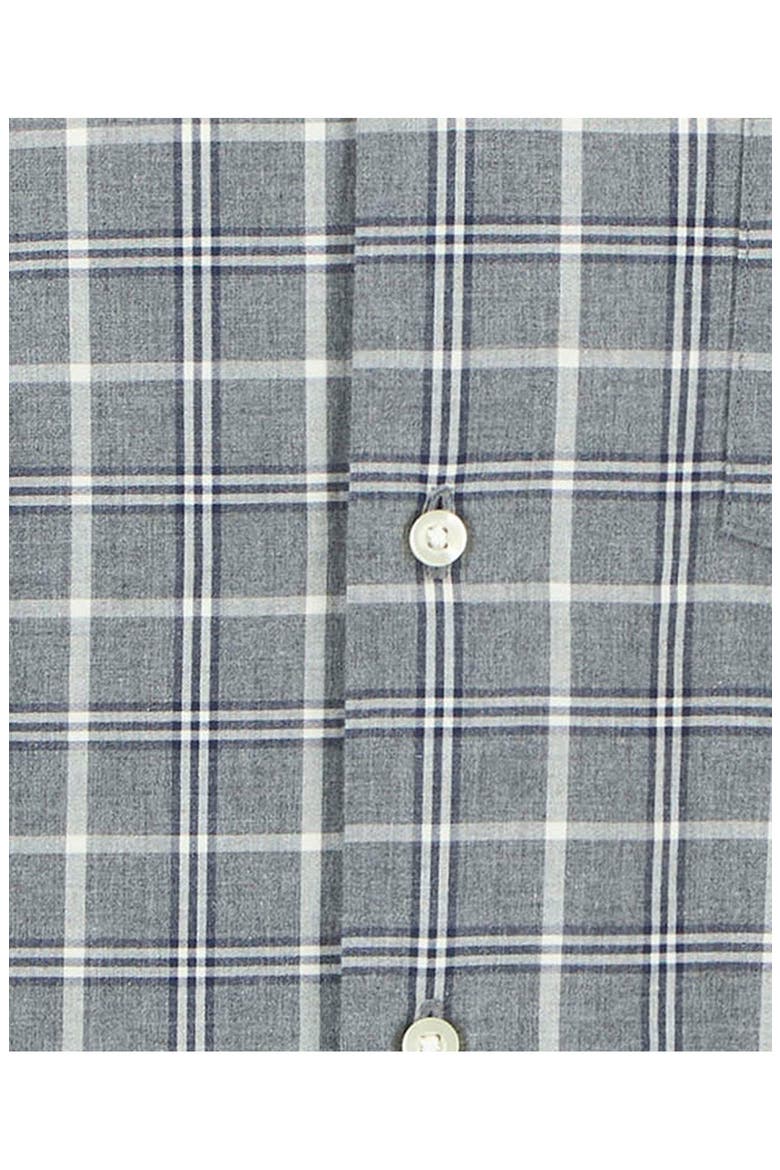 Bramham Tailored Fit Plaid Cotton Button-Down Shirt, Alternate, color, GREY MARL