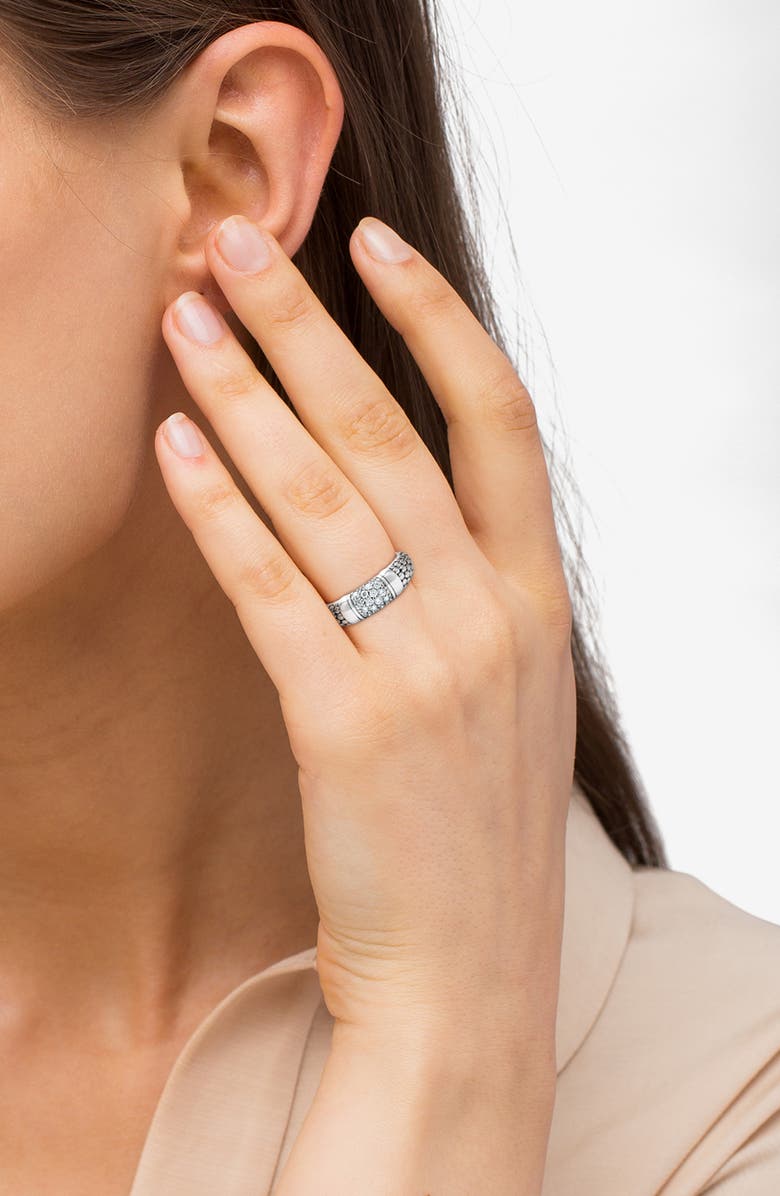 LAGOS Signature Caviar Pavé Diamond Ring, Alternate, color, Silver Diamond