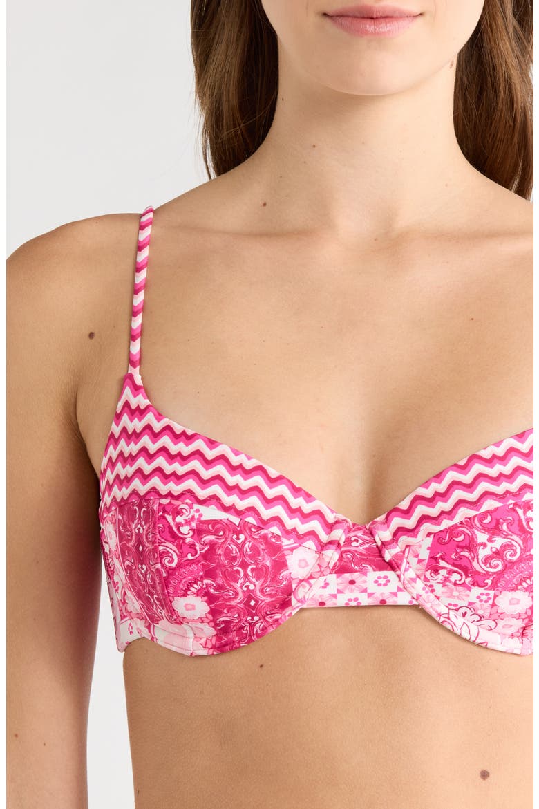 Mona Underwire Bikini Top, Alternate, color, RADIANT PINK COMBO