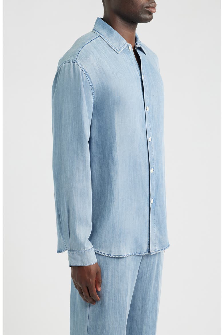 Featherweight Denim Button-Up Shirt, Alternate, color, LIGHT WASH