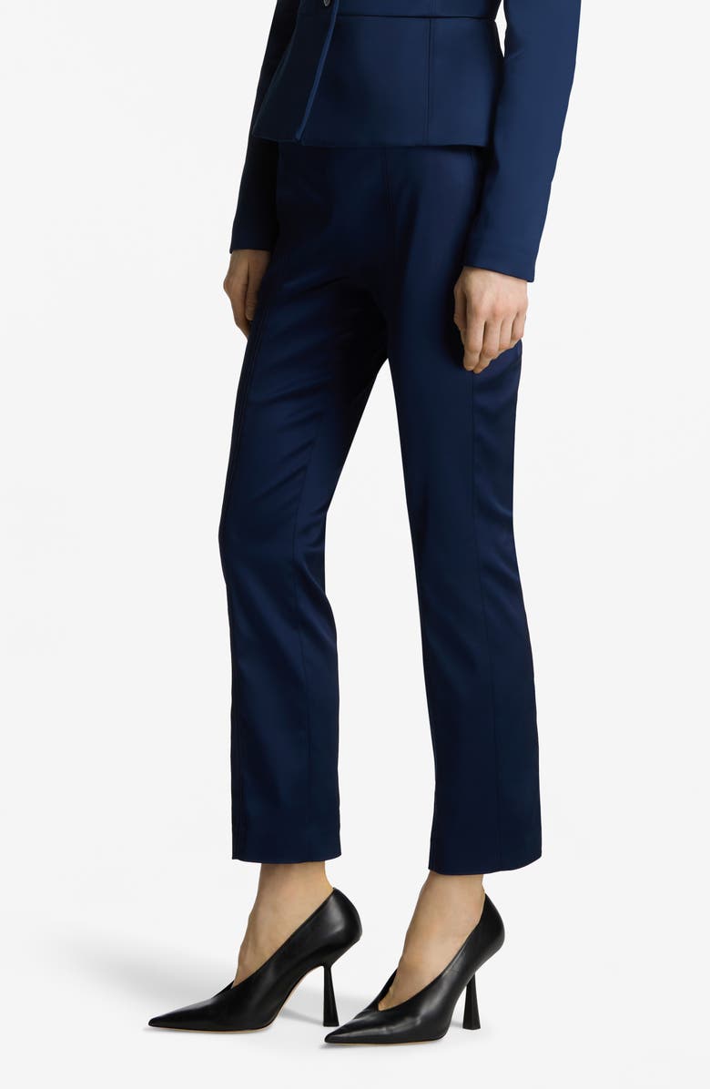 St. John Collection Italian Stretch Satin Ankle Pants, Alternate, color,