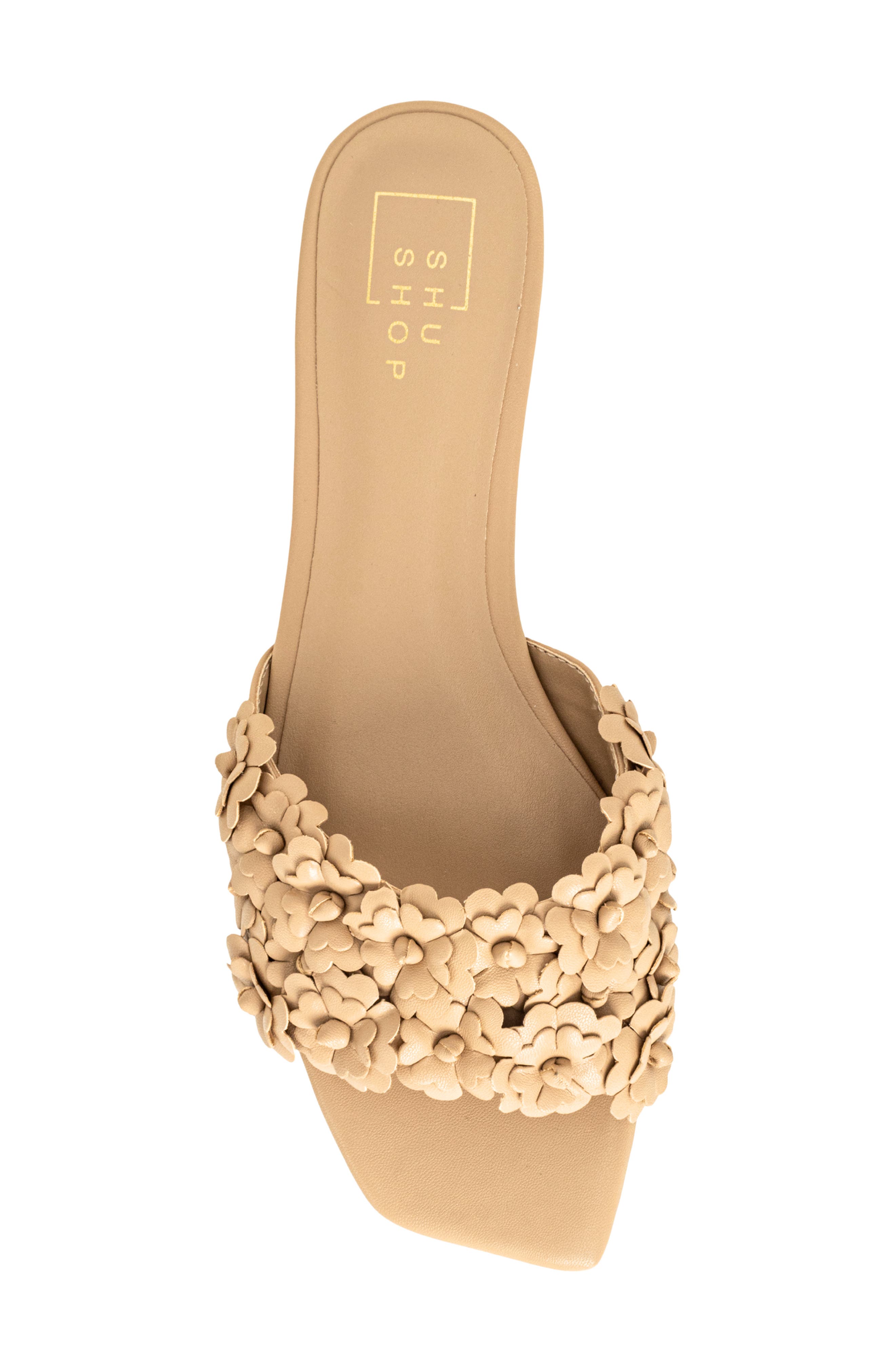 Camellia Slide Sandal, Alternate, color, BEIGE