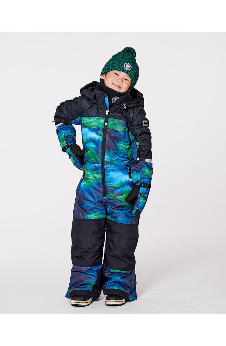 Deux par Deux Boy One-Piece Teknik Snowsuit, Alternate, color, Aurora Borealis