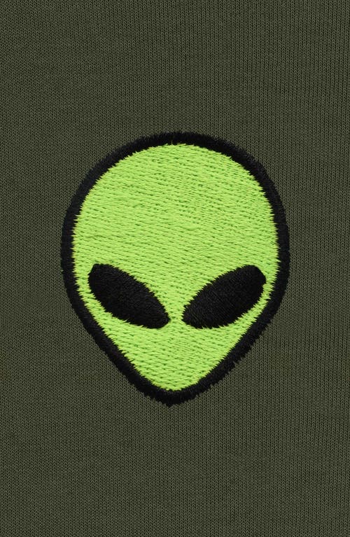 Dalix Alien Fleece Sweatshirt In Military Green