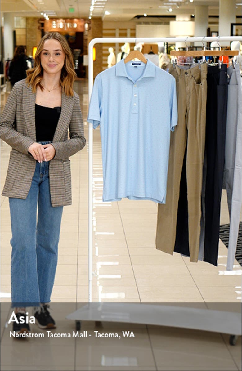 Speakeasy Martini Glass Print Performance Golf Polo, sales video thumbnail