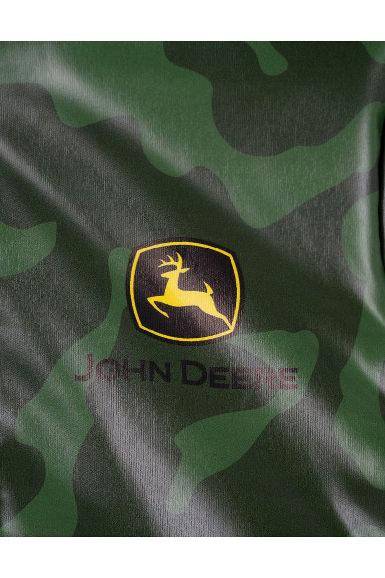 Hooded Zip-Up Rain Jacket, Alternate, color, Green Yellow Camo