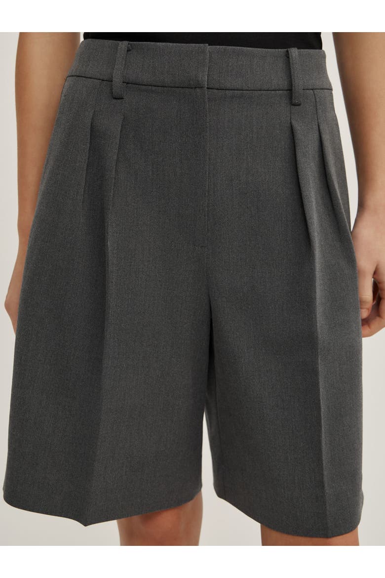 Bermuda High Waisted Tailored Shorts, Alternate, color, Charcoal