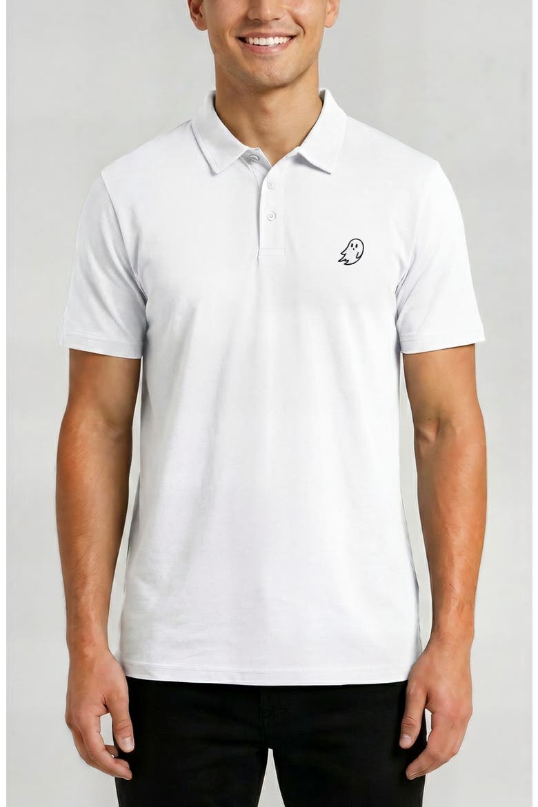 Ghost Midweight Short Sleeve Polo Shirt, Main, color, White