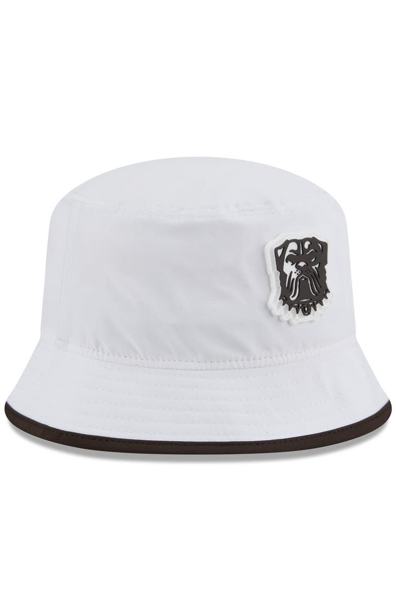New Era Men's New Era  White Cleveland Browns 2025 NFL Training Camp Stretch Bucket Hat, Alternate, color, 