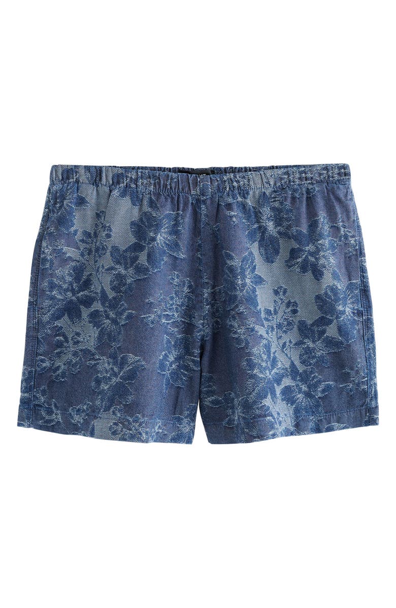 NEXT Floral Jacquard Pull-On Lighweight Denim Shorts, Alternate, color, Blue