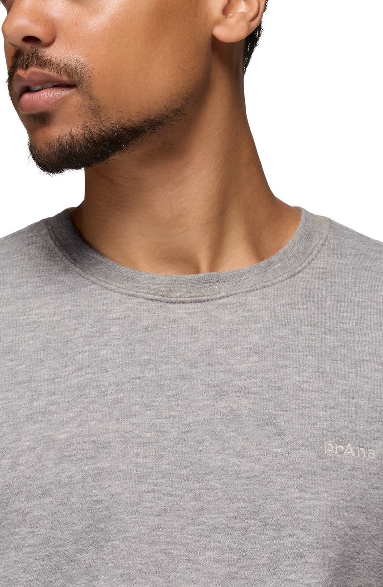 prAna Fleece Crewneck Sweatshirt, Alternate, color, Heather Grey