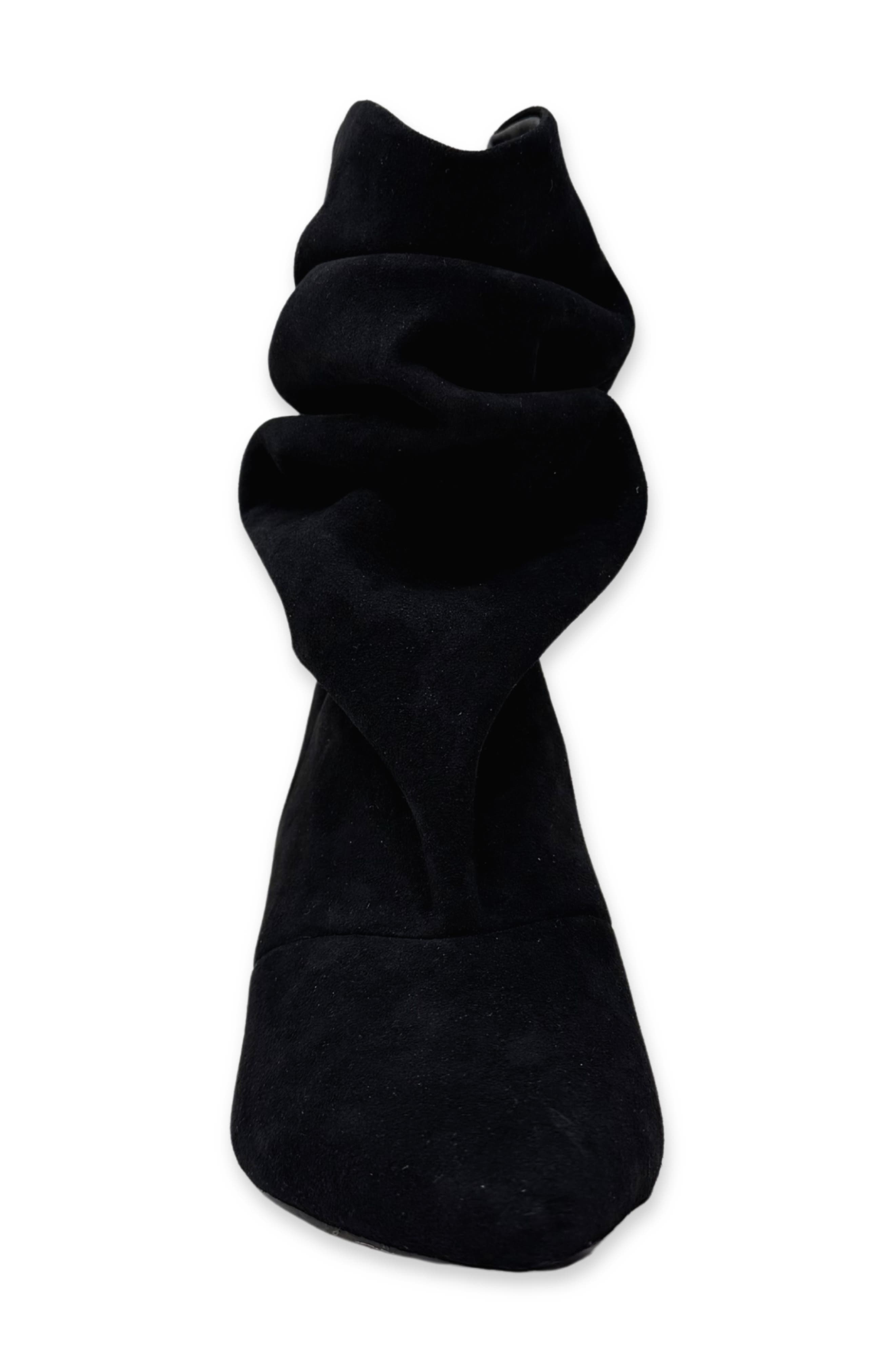 Venetia Slouchy Faux Leather Bootie, Alternate, color, BLACK SUEDE