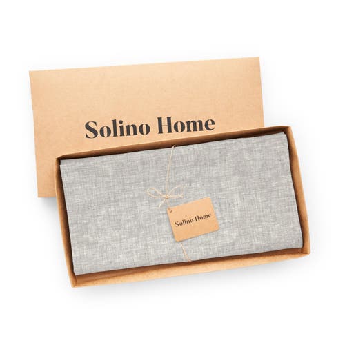 Solino Home Linen Table Throw In Gray