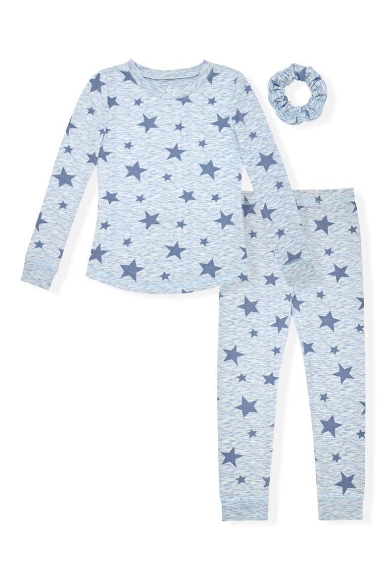 Kids' Snug Fit Pajamas & Scrunchie Set, Main, color, BLUE