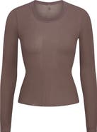 SKIMS Wide Crewneck Long Sleeve Top