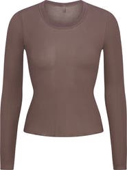 SKIMS Wide Crewneck Long Sleeve Top