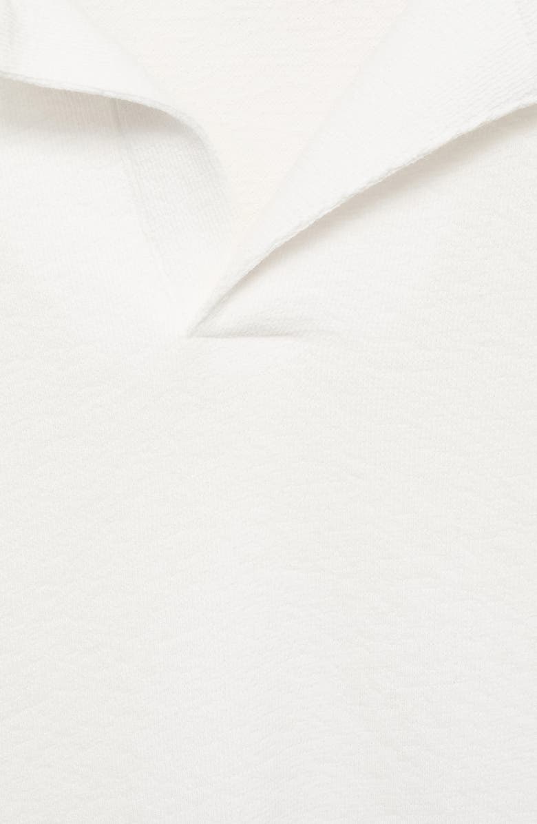 MANGO Relaxed Fit Textured Cotton Polo, Alternate, color, Ecru