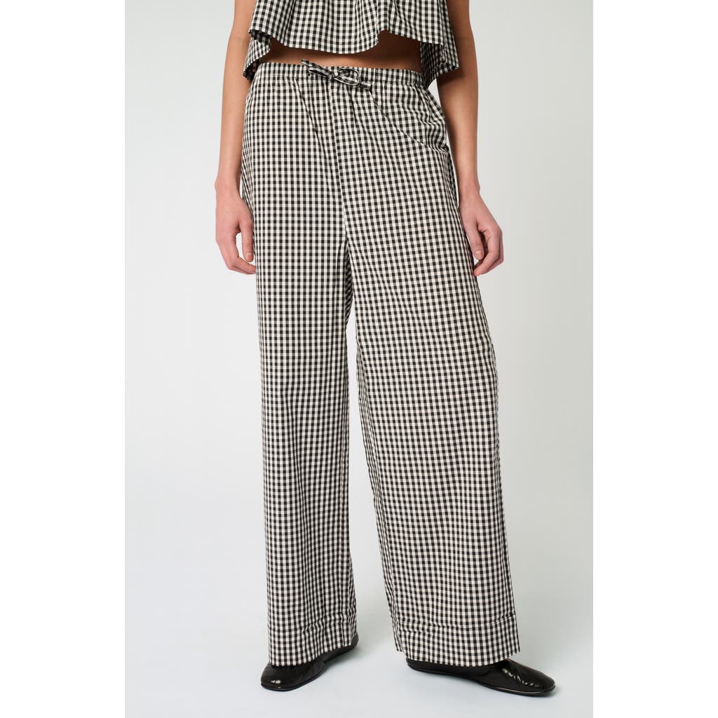 Weworewhat Check Tie Waist Wide Leg Pants