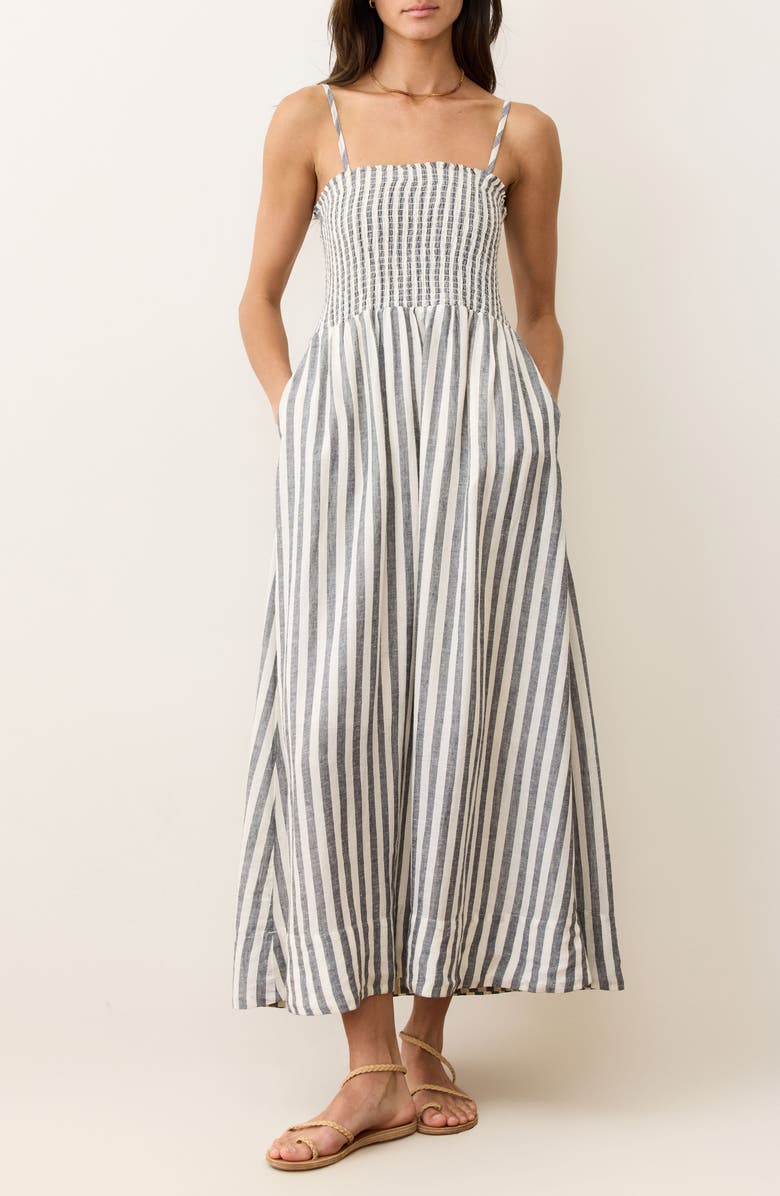 Marine Layer Stripe Smocked Sundress, Main, color,