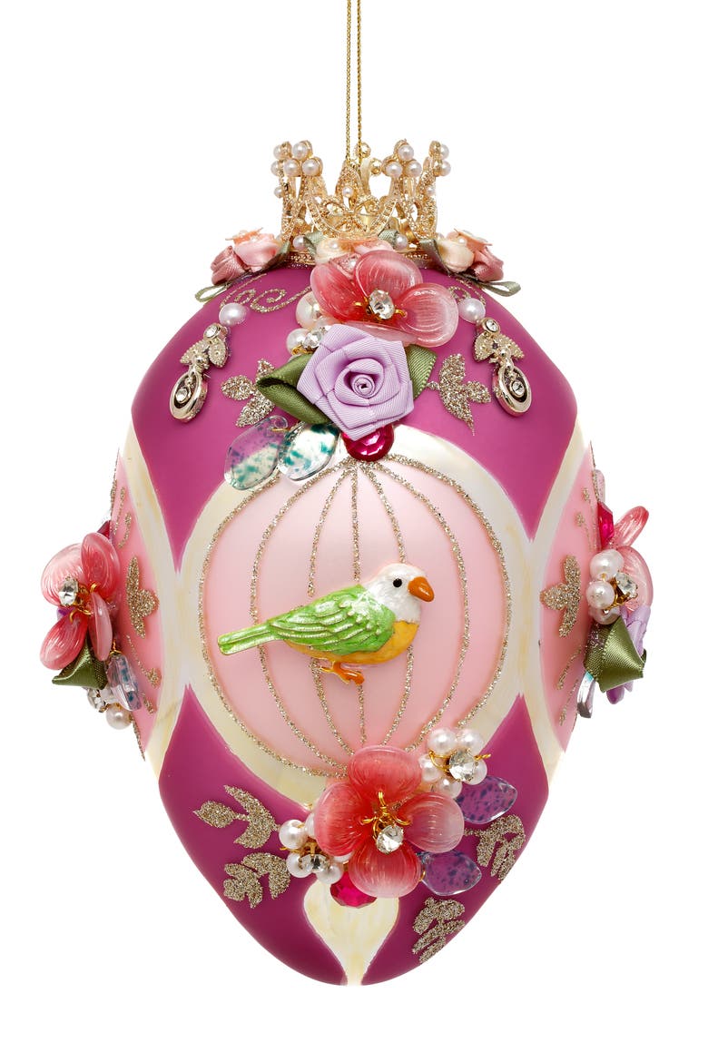Faberge Jewel Egg Ornament, Pink, Bird Cage, Main, color, Pink