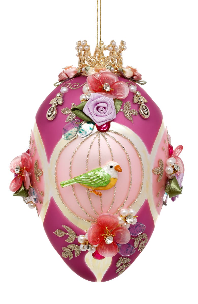 Mark Roberts Faberge Jewel Egg Ornament, Pink, Bird Cage, Main, color, Pink
