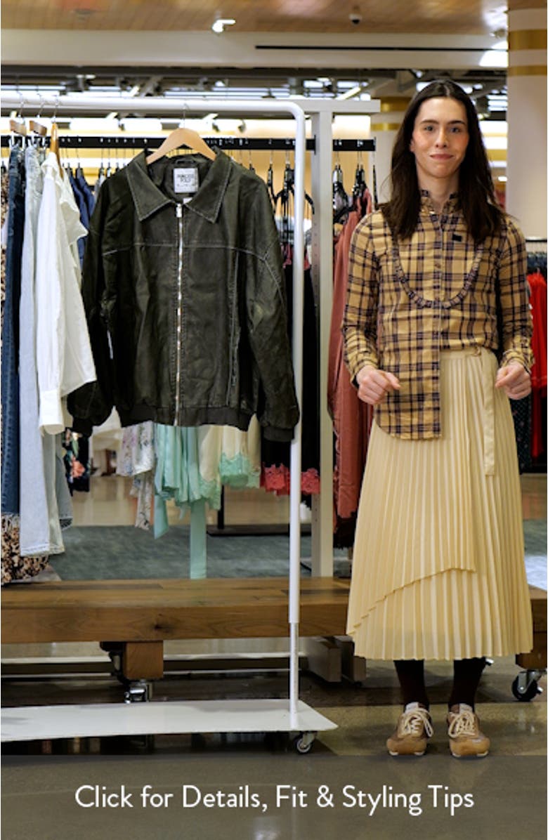 Goldsmith Oversize Faux Leather Bomber Jacket, sales video thumbnail