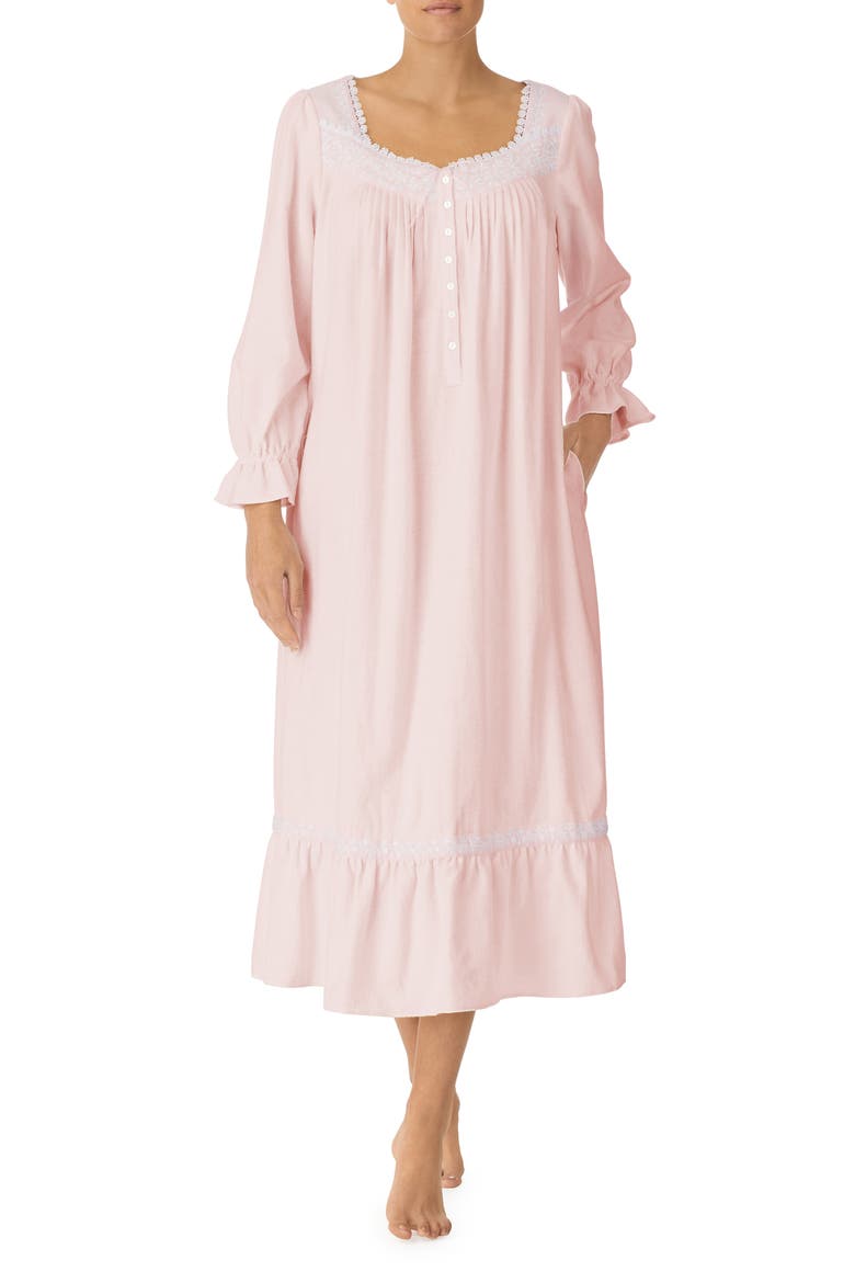 Long Sleeve Cotton Ballet Nightgown, Main, color, BLUSH