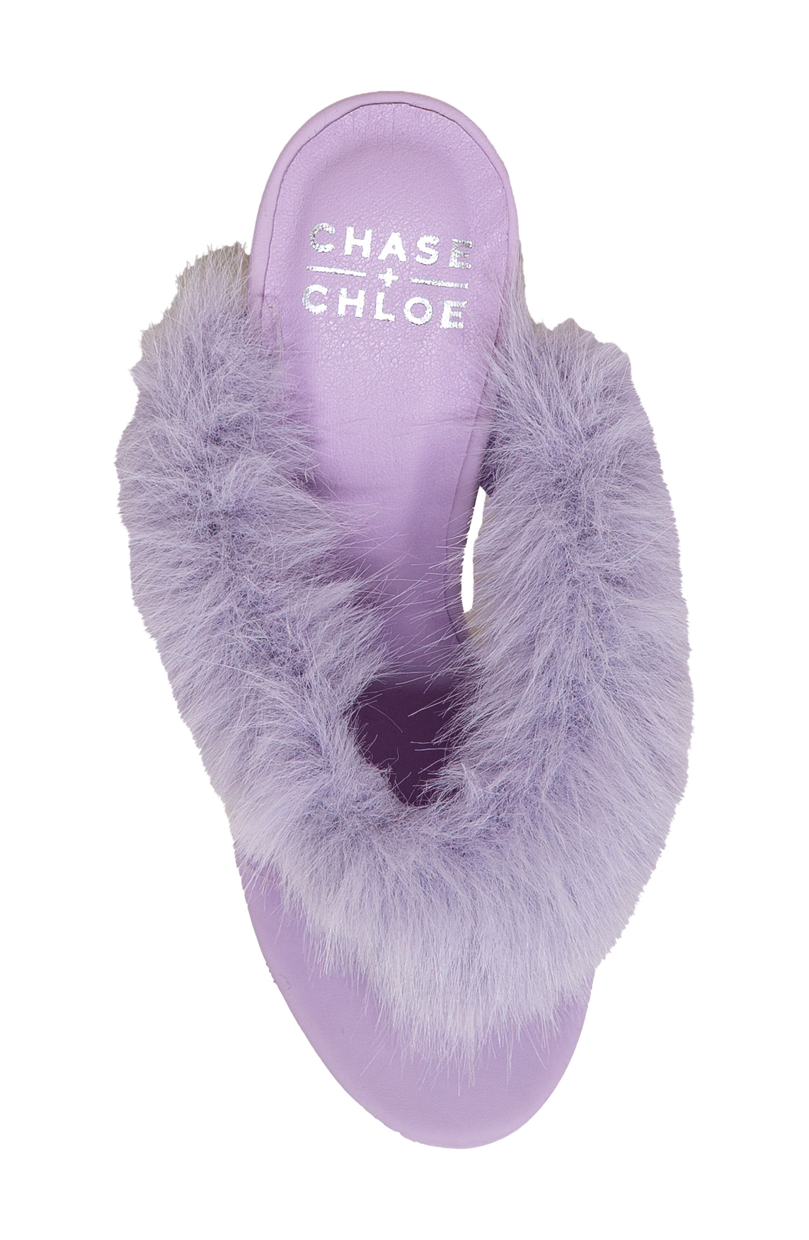 Post Toe Faux Fur Stiletto Sandal, Alternate, color, LILAC PU