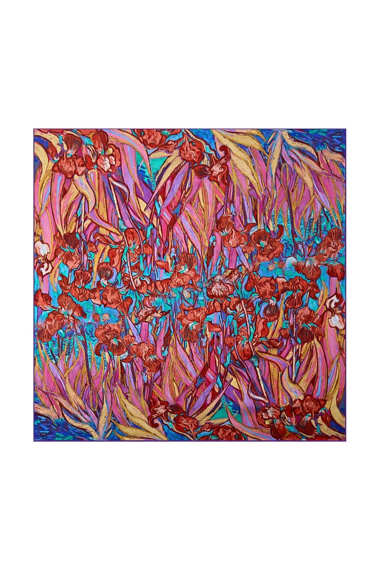 Pure Silk Abstract Square Scarf, Main, color, Multi