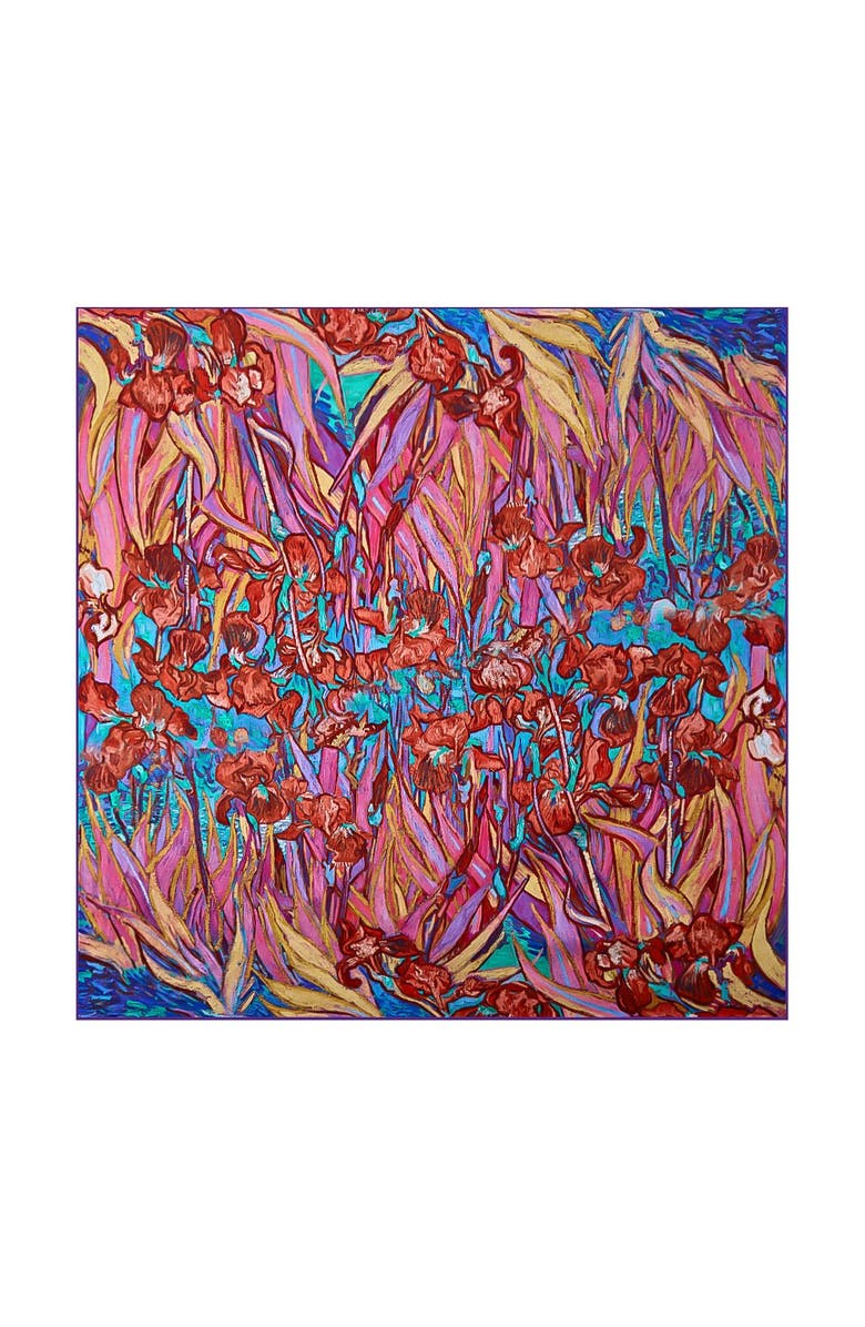 SILKSILKY Pure Silk Abstract Square Scarf, Main, color, Multi