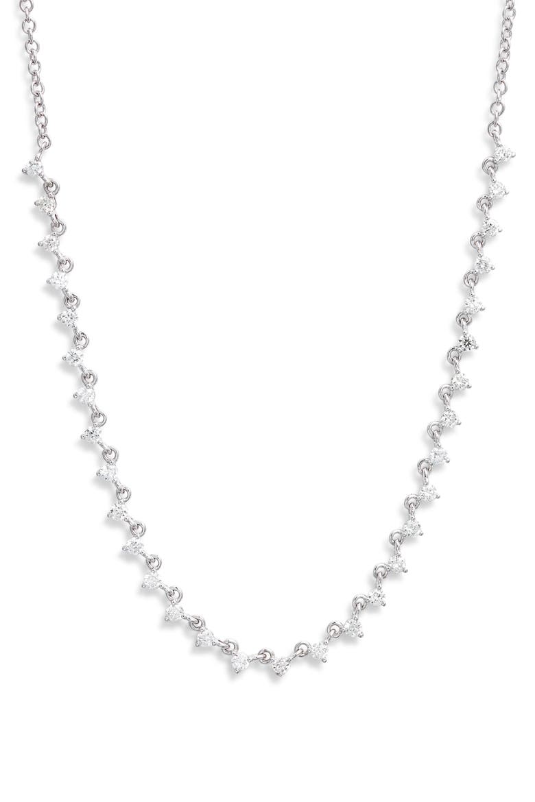 Diamond Frontal Necklace, Main, color, SILVER
