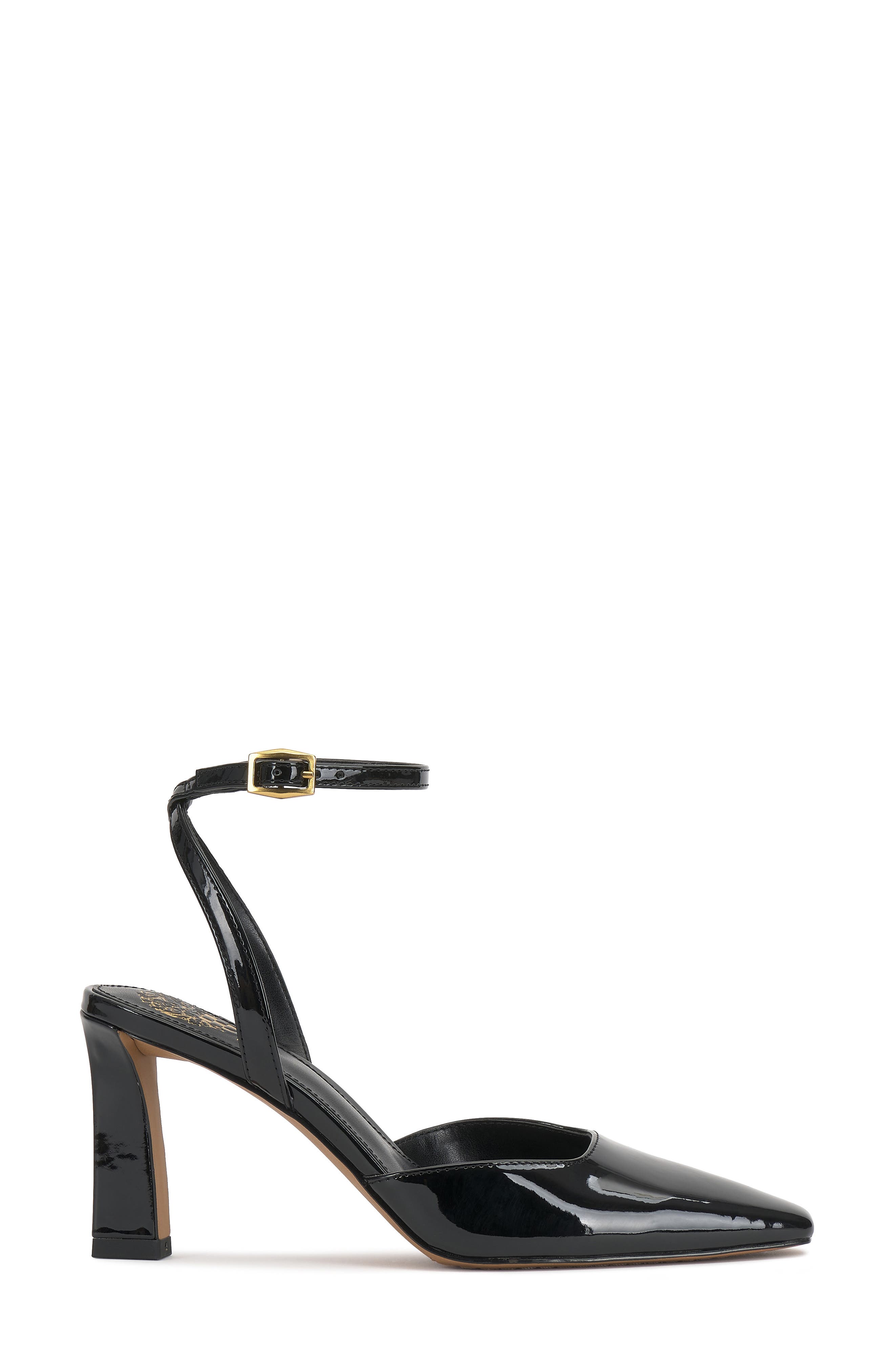 Vince Camuto Galees Ankle Strap Pump, Alternate, color, Black Patent
