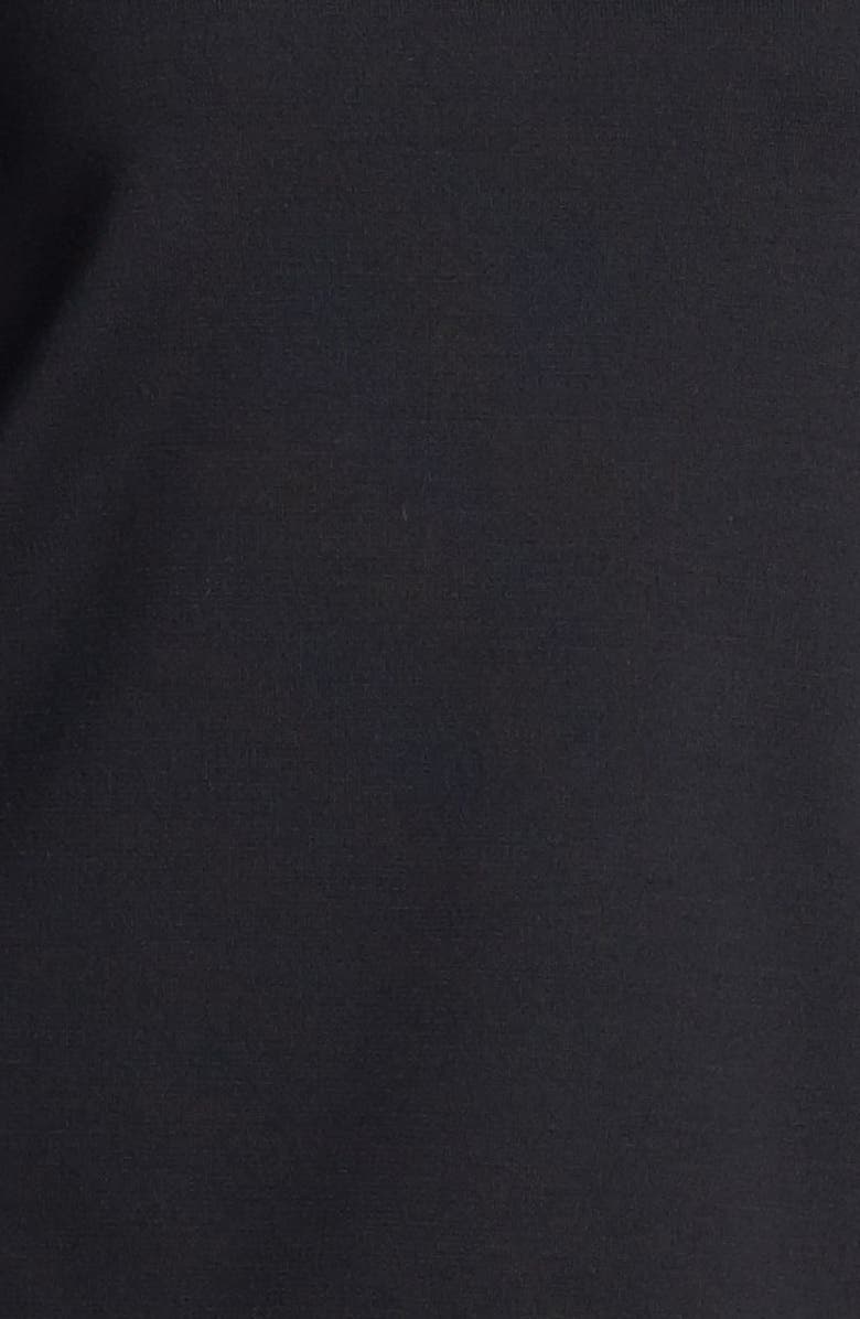 St. John Collection Leather Trim Milano Knit Top, Alternate, color, 