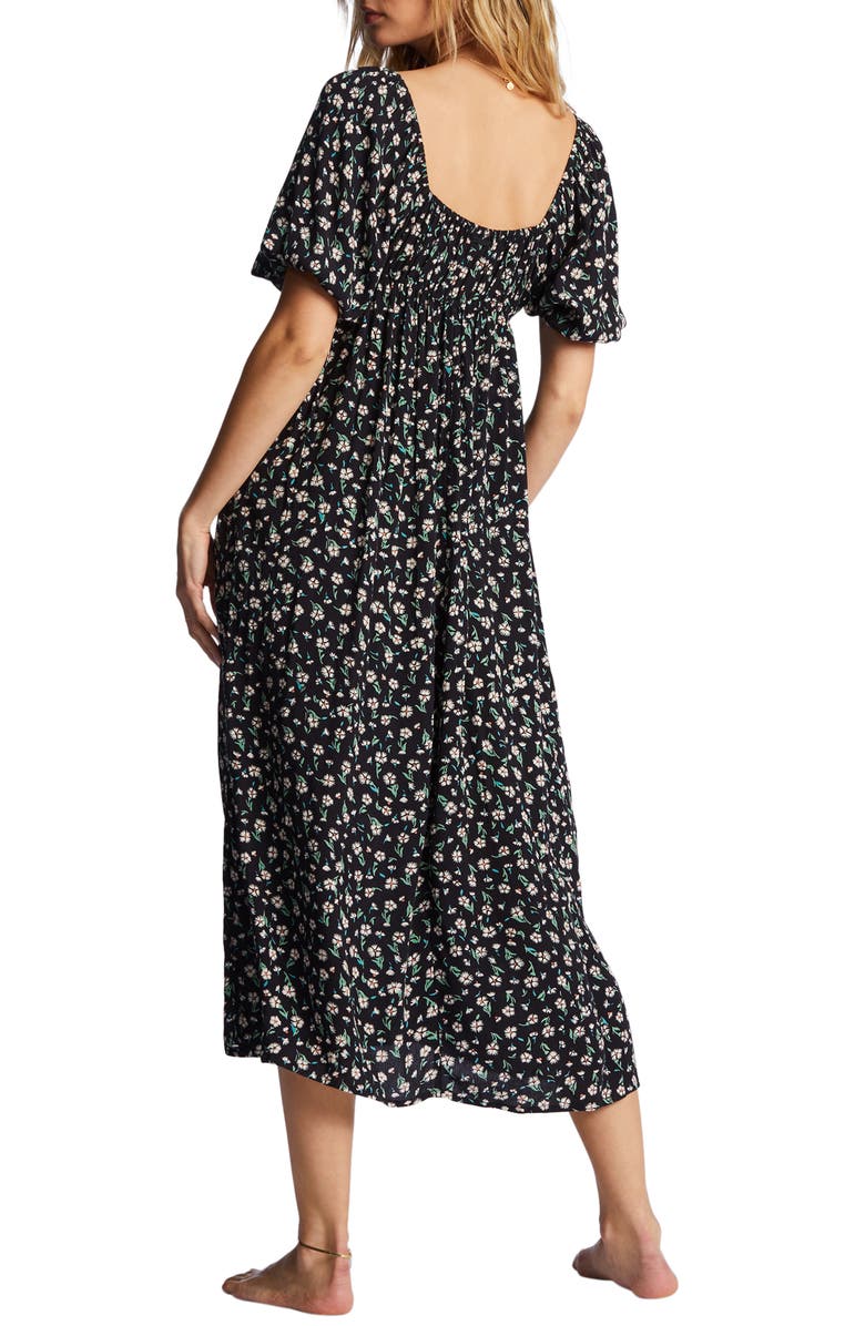 Billabong True Romance Puff Sleeve Midi Dress, Alternate, color, 