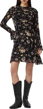 AllSaints Portia Floral Long Sleeve Dress